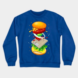 Four-Byte Burger, Transparent Background Crewneck Sweatshirt